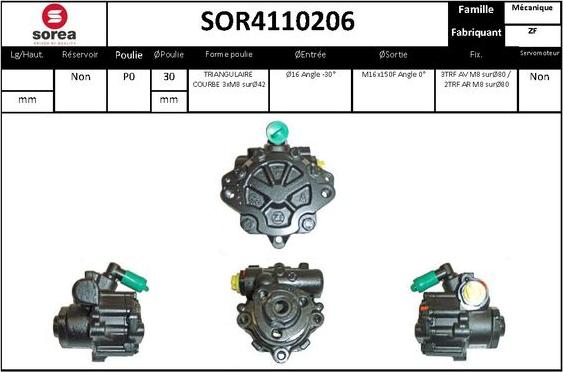 Sera SOR4110206 - Hydraulic Pump, steering system autospares.lv