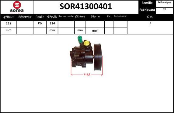 Sera SOR41300401 - Hydraulic Pump, steering system autospares.lv