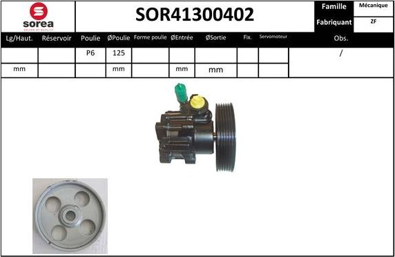 Sera SOR41300402 - Hydraulic Pump, steering system autospares.lv