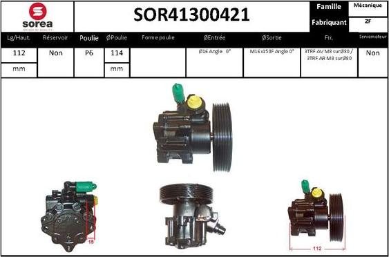 Sera SOR41300421 - Hydraulic Pump, steering system autospares.lv