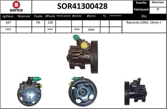 Sera SOR41300428 - Hydraulic Pump, steering system autospares.lv
