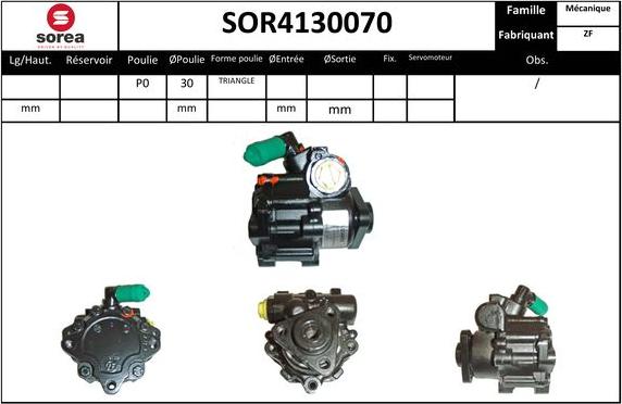 Sera SOR4130070 - Hydraulic Pump, steering system autospares.lv