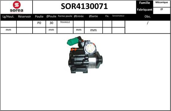 Sera SOR4130071 - Hydraulic Pump, steering system autospares.lv