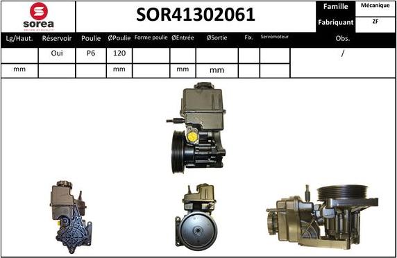 Sera SOR41302061 - Hydraulic Pump, steering system autospares.lv