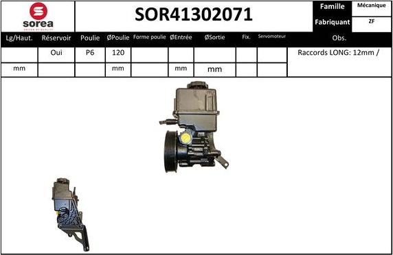 Sera SOR41302071 - Hydraulic Pump, steering system autospares.lv