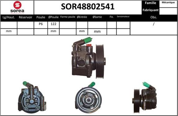 Sera SOR48802541 - Hydraulic Pump, steering system autospares.lv