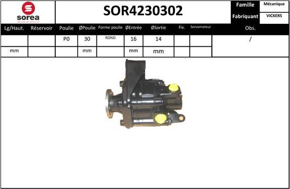 Sera SOR4230302 - Hydraulic Pump, steering system autospares.lv