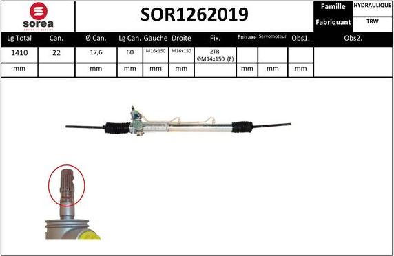 Sera SOR1262019 - Steering Gear autospares.lv