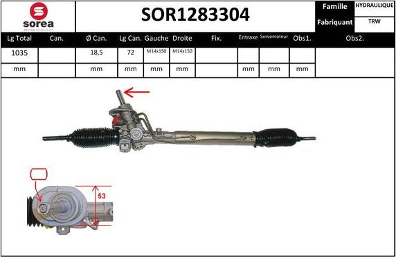 Sera SOR1283304 - Steering Gear autospares.lv