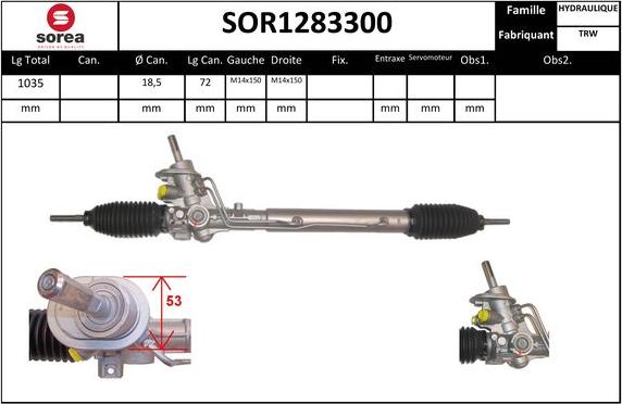 Sera SOR1283300 - Steering Gear autospares.lv