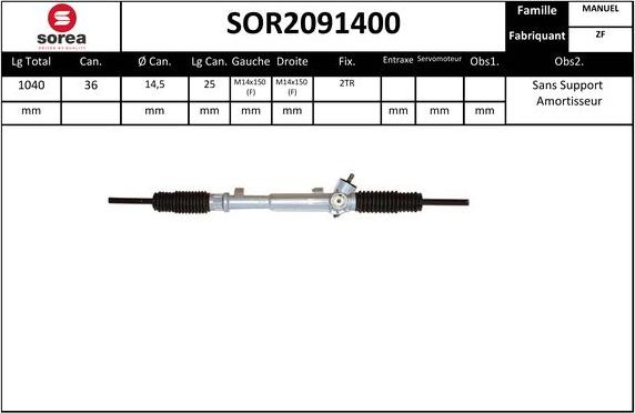 Sera SOR2091400 - Steering Gear autospares.lv