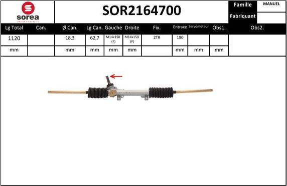 Sera SOR2164700 - Steering Gear autospares.lv