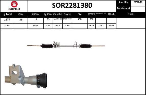 Sera SOR2281380 - Steering Gear autospares.lv