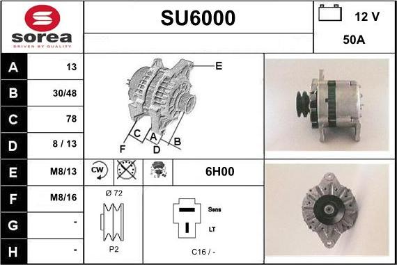 Sera SU6000 - Alternator autospares.lv