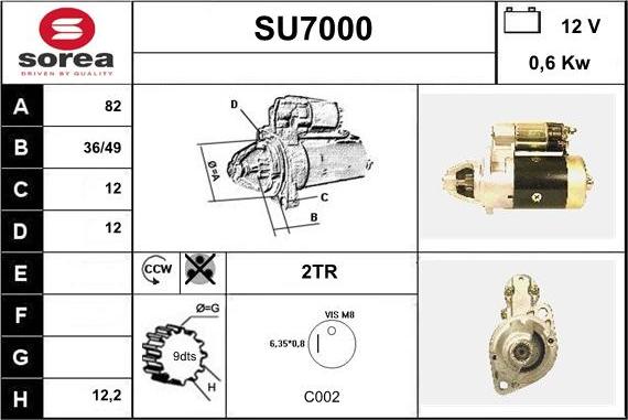 Sera SU7000 - Starter autospares.lv