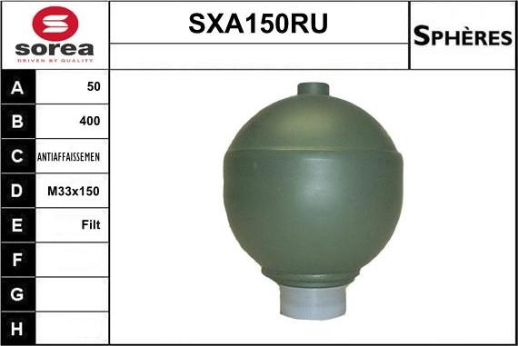 Sera SXA150RU - Suspension Sphere, pneumatic suspension autospares.lv
