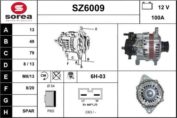 Sera SZ6009 - Alternator autospares.lv