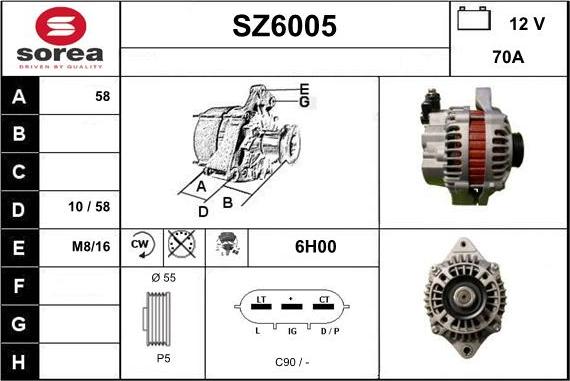 Sera SZ6005 - Alternator autospares.lv