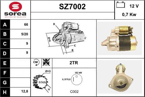 Sera SZ7002 - Starter autospares.lv