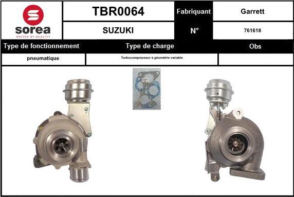 Sera TBR0064 - Charger, charging system autospares.lv