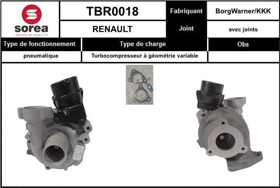 Sera TBR0018 - Charger, charging system autospares.lv