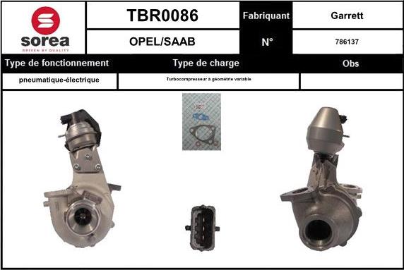 Sera TBR0086 - Charger, charging system autospares.lv