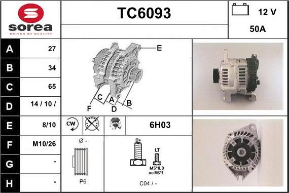 Sera TC6093 - Alternator autospares.lv