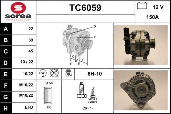 Sera TC6059 - Alternator autospares.lv