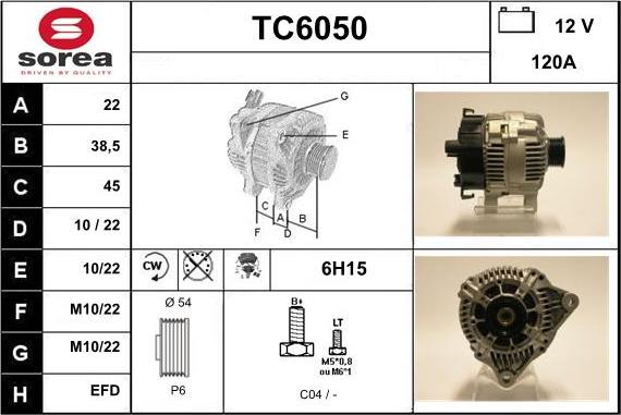 Sera TC6050 - Alternator autospares.lv