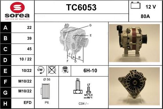 Sera TC6053 - Alternator autospares.lv