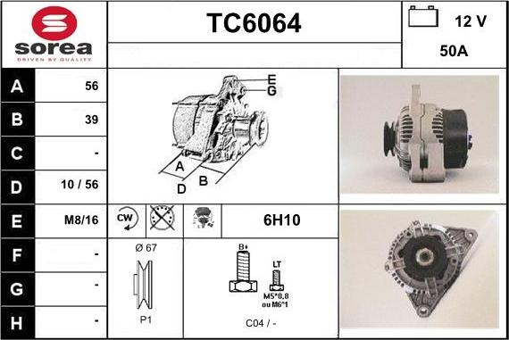 Sera TC6064 - Alternator autospares.lv