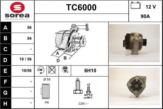 Sera TC6000 - Alternator autospares.lv