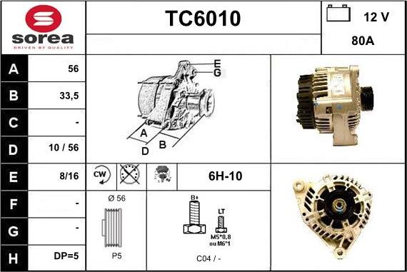 Sera TC6010 - Alternator autospares.lv