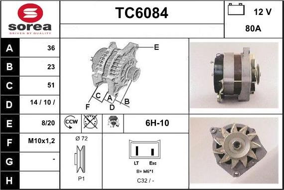 Sera TC6084 - Alternator autospares.lv