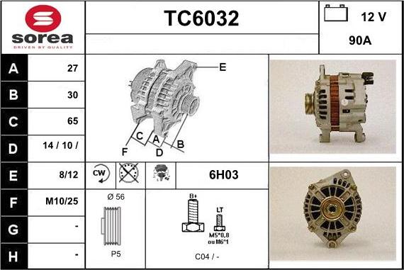 Sera TC6032 - Alternator autospares.lv