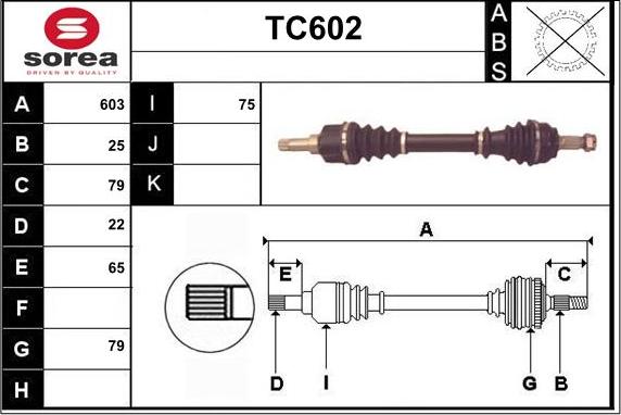 Sera TC602 - Drive Shaft autospares.lv