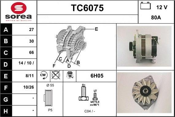 Sera TC6075 - Alternator autospares.lv