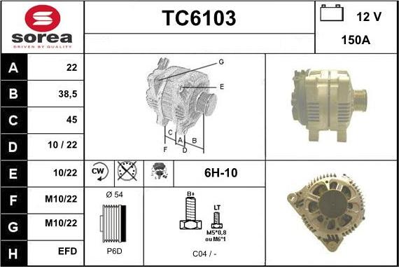 Sera TC6103 - Alternator autospares.lv