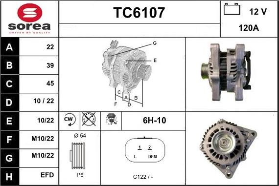Sera TC6107 - Alternator autospares.lv
