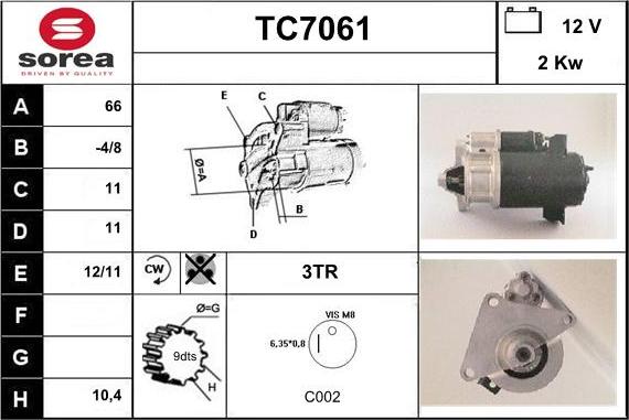 Sera TC7061 - Starter autospares.lv