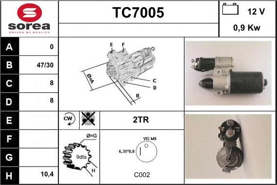 Sera TC7005 - Starter autospares.lv