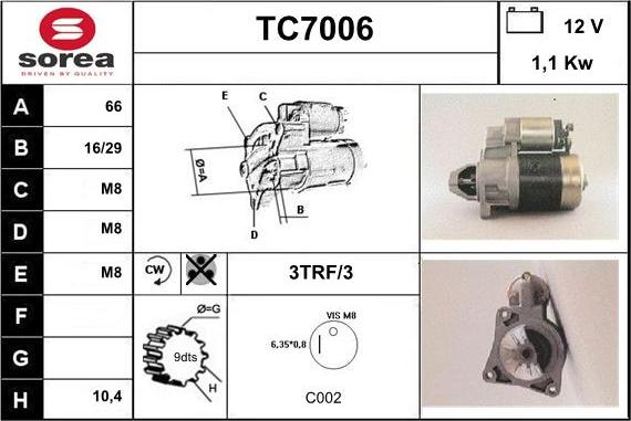 Sera TC7006 - Starter autospares.lv