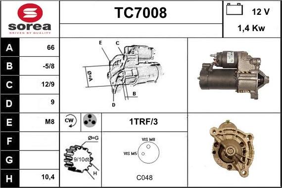 Sera TC7008 - Starter autospares.lv