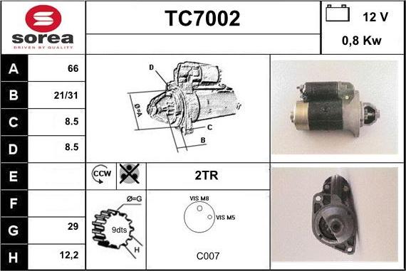 Sera TC7002 - Starter autospares.lv