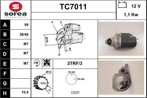 Sera TC7011 - Starter autospares.lv