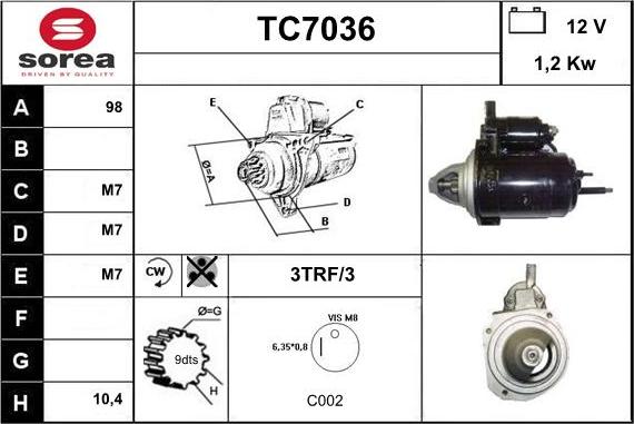 Sera TC7036 - Starter autospares.lv