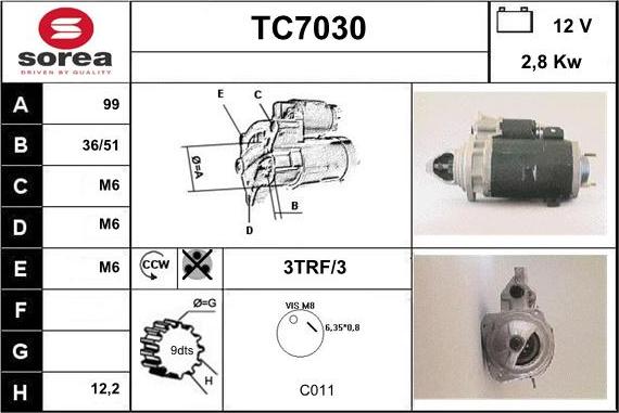 Sera TC7030 - Starter autospares.lv