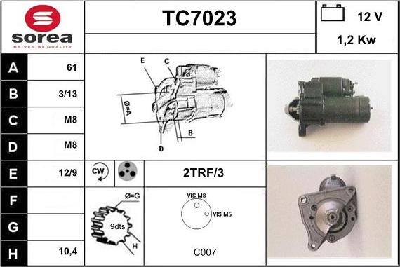 Sera TC7023 - Starter autospares.lv