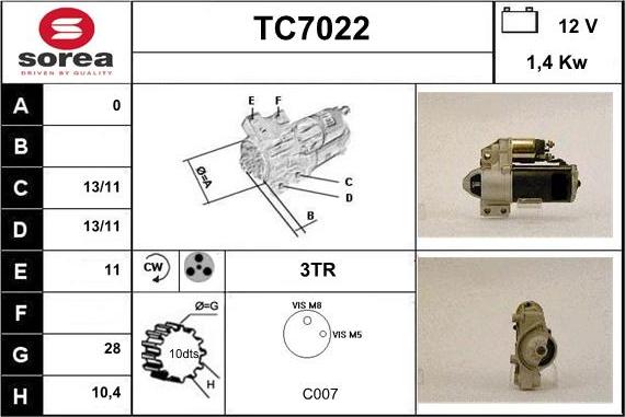 Sera TC7022 - Starter autospares.lv