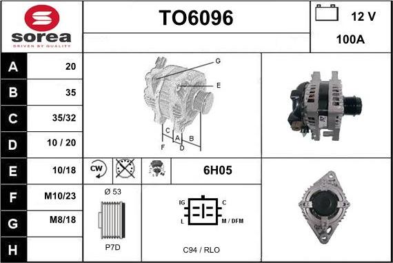 Sera TO6096 - Alternator autospares.lv